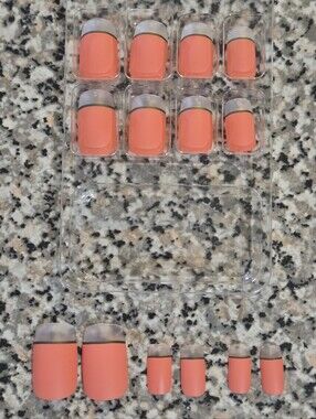(Bundle Only) Coral Matte Press-On Nails - Stylish Orange-Toned Set